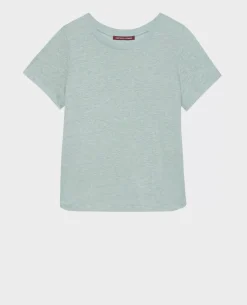 Tops|Comptoir des Cotonniers Amandine - T-Shirt Col Rond En Lin 50 Green