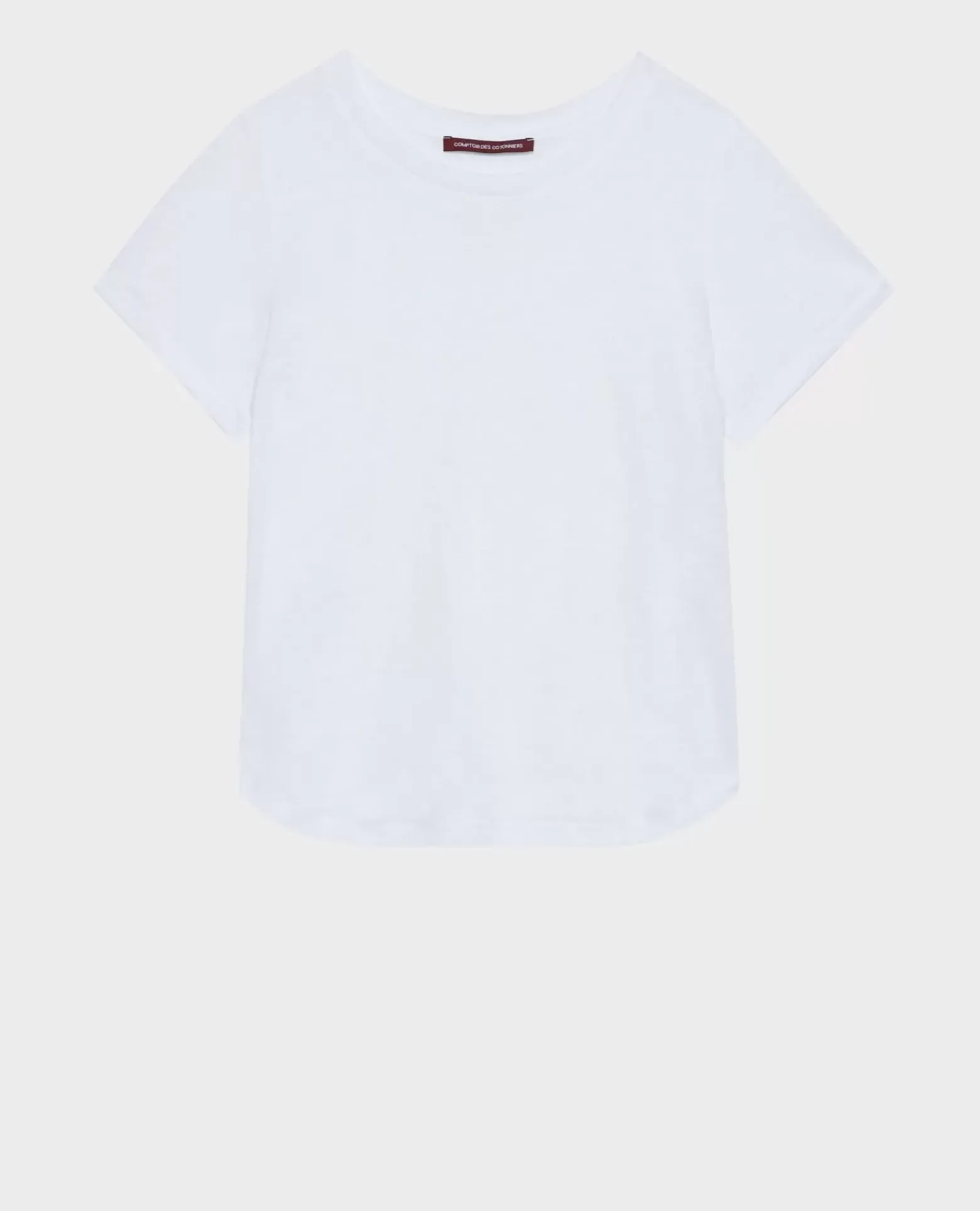 Tops|Comptoir des Cotonniers Amandine - T-Shirt Col Rond En Lin 00 White