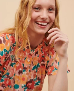Blouses & Chemises|Comptoir des Cotonniers Blouse Imprimee Fluide 0230 Fauve Orange