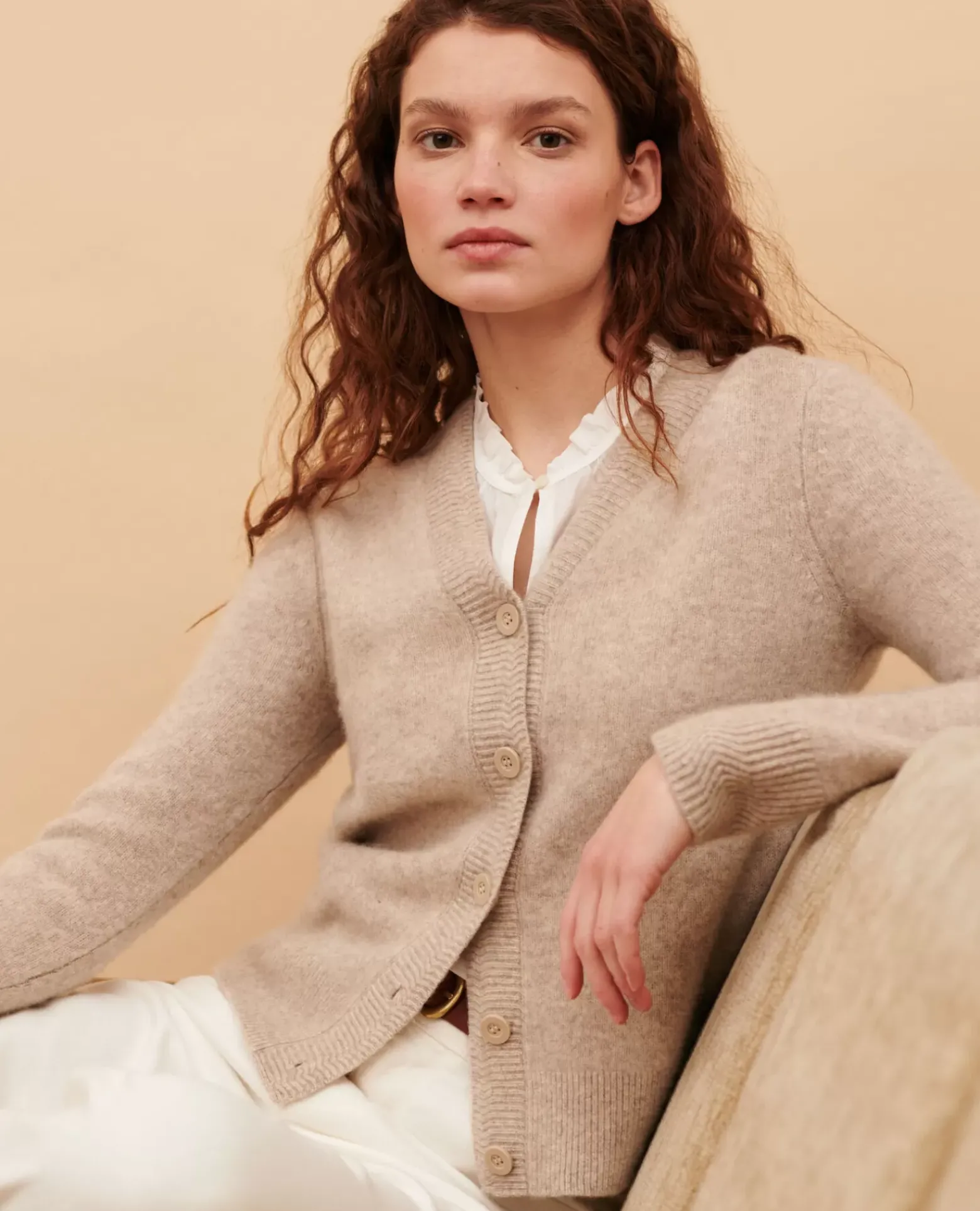 Maille|Comptoir des Cotonniers Cardigan En Cachemire 8810 02 Lightgray
