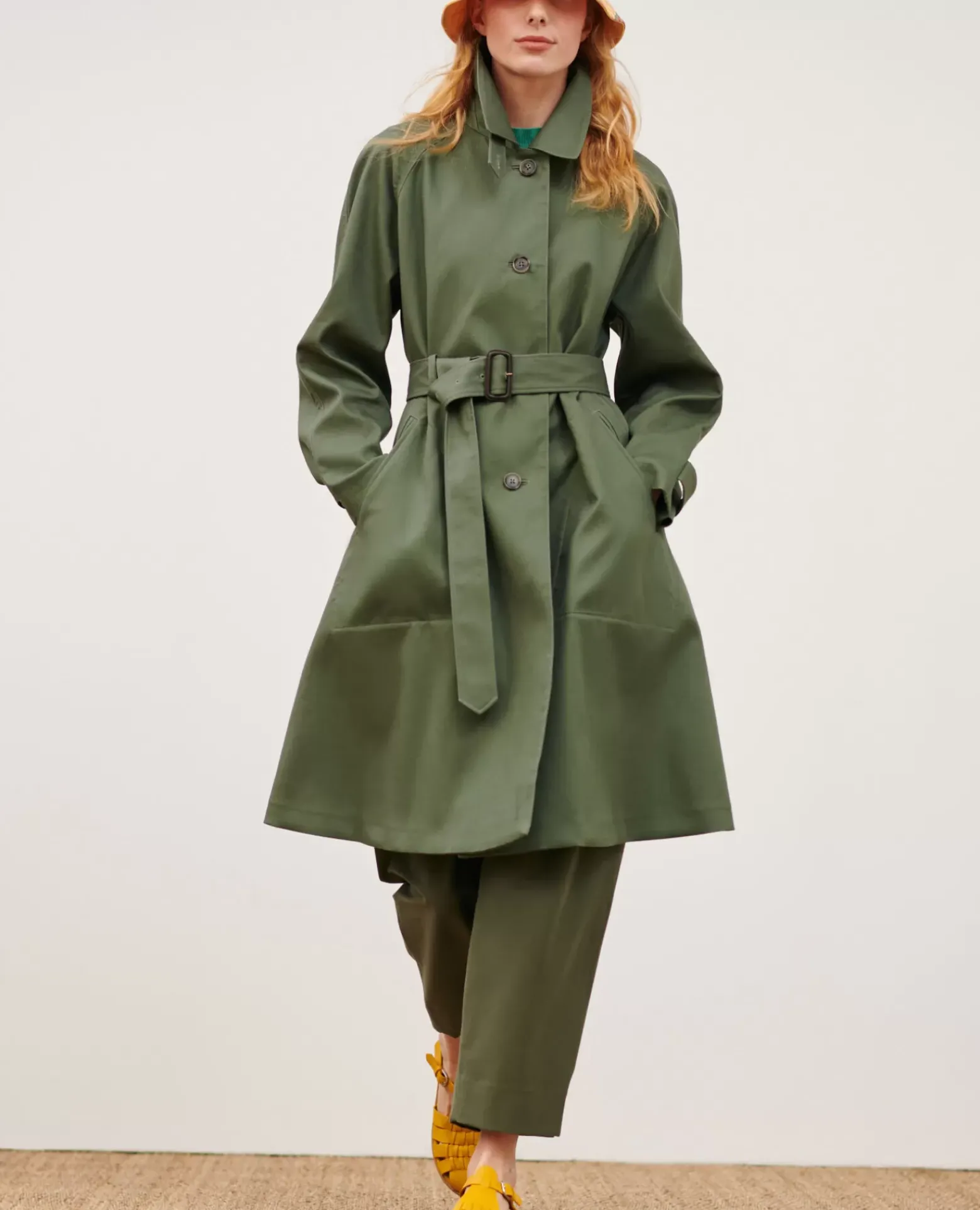 Vestes & Trenchs|Comptoir des Cotonniers Catherine - Trench Ample 0571 Thyme Green