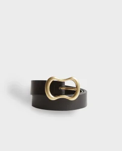 Ceintures|Comptoir des Cotonniers Ceinture Fine En Cuir 8853 09 Black