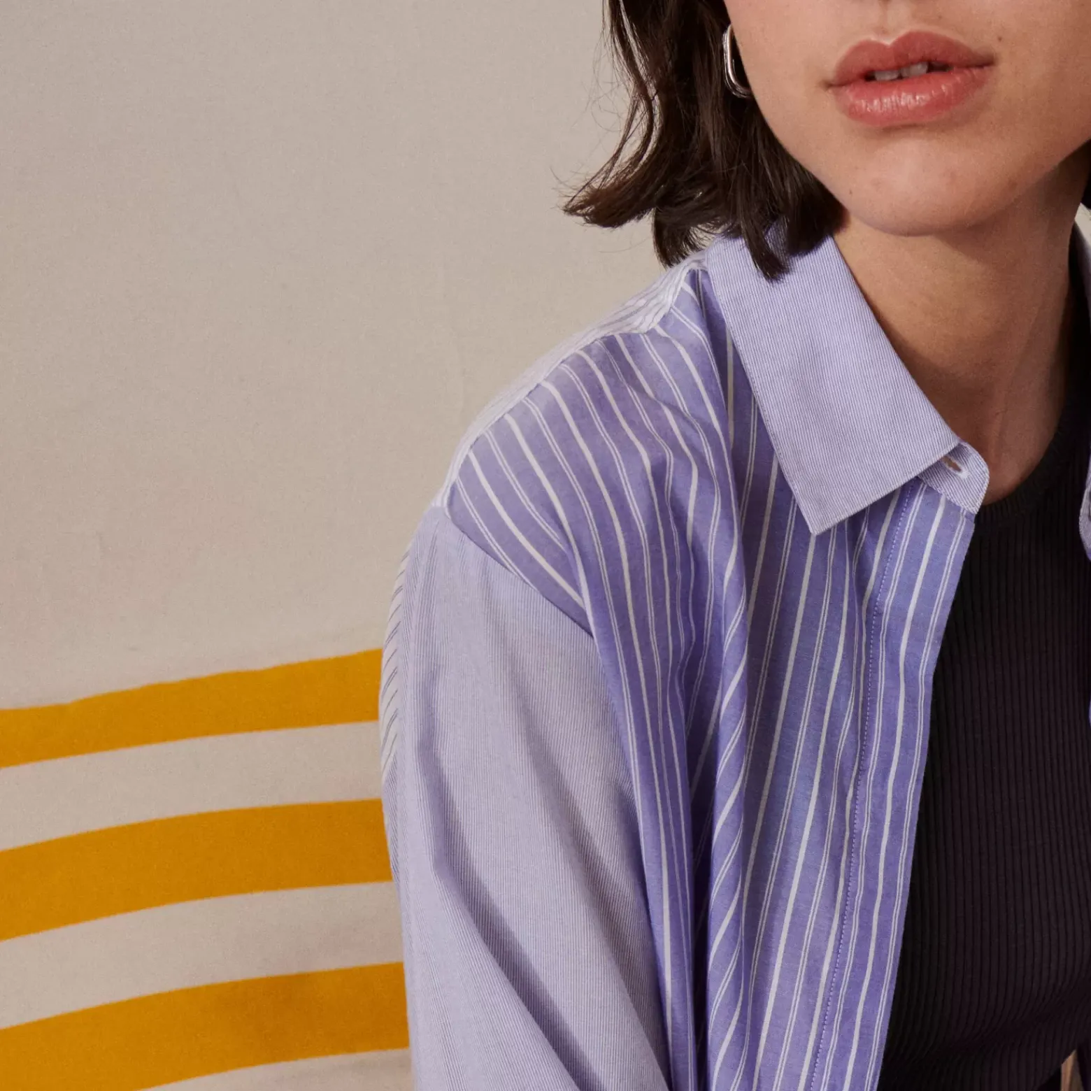 Blouses & Chemises|Comptoir des Cotonniers Chemise Liquette En Coton 0622 Blue Medium Stripes