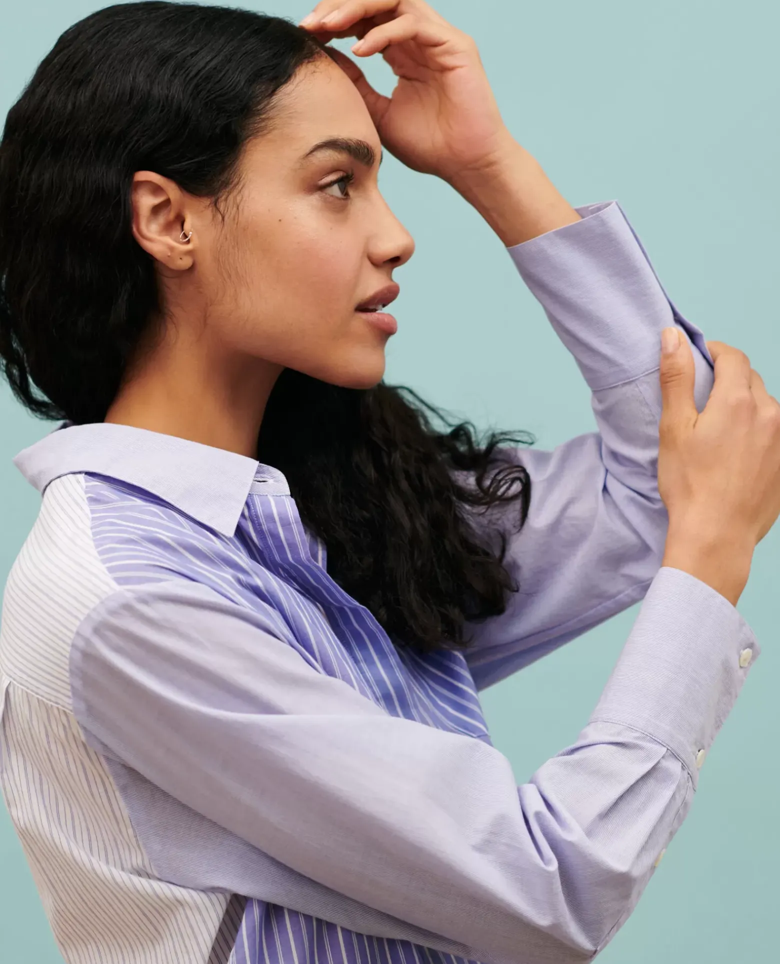 Blouses & Chemises|Comptoir des Cotonniers Chemise Liquette En Coton 0622 Blue Medium Stripes