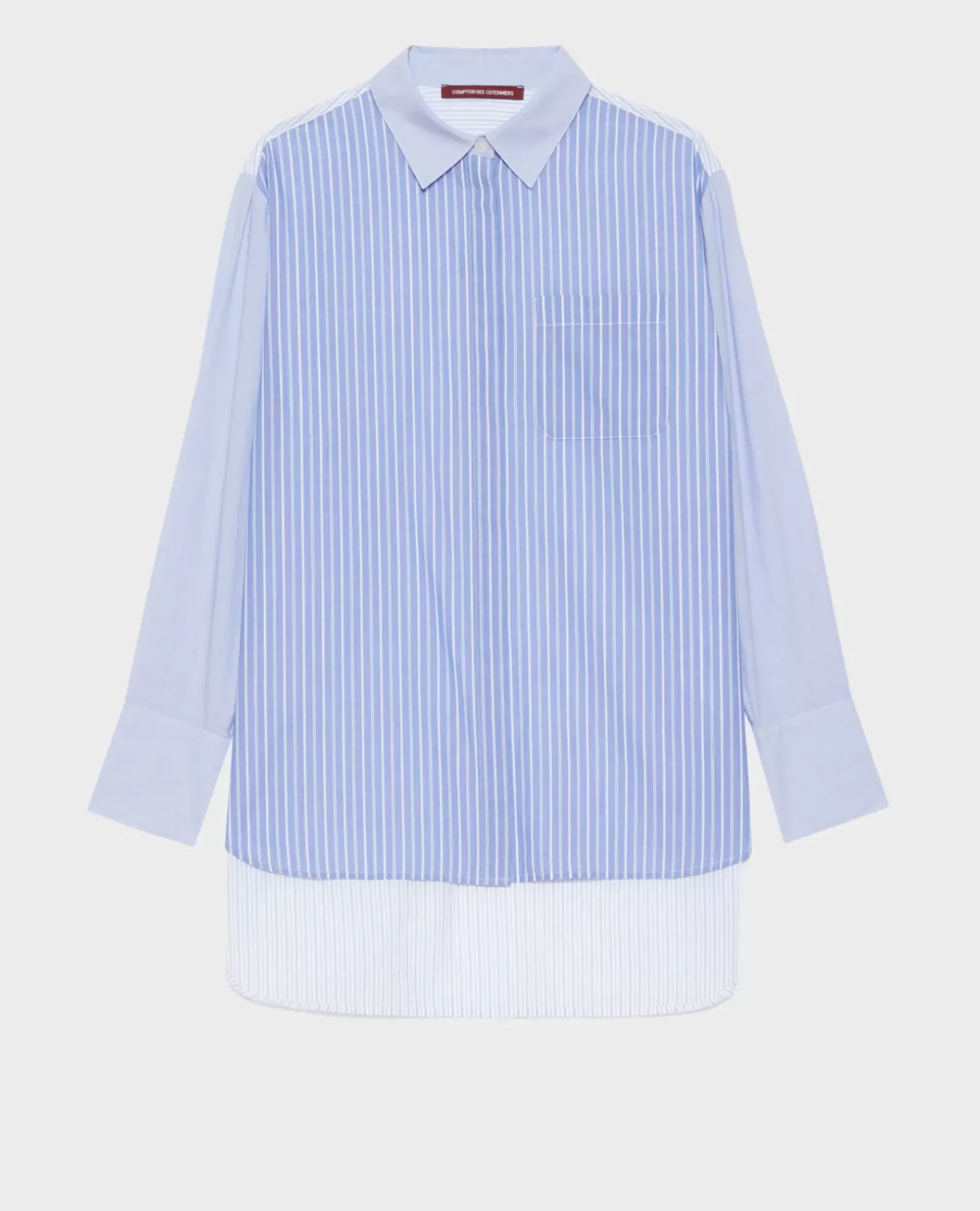 Blouses & Chemises|Comptoir des Cotonniers Chemise Liquette En Coton 0622 Blue Medium Stripes