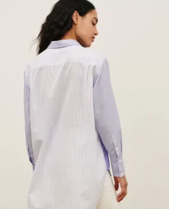 Blouses & Chemises|Comptoir des Cotonniers Chemise Liquette En Coton 0622 Blue Medium Stripes