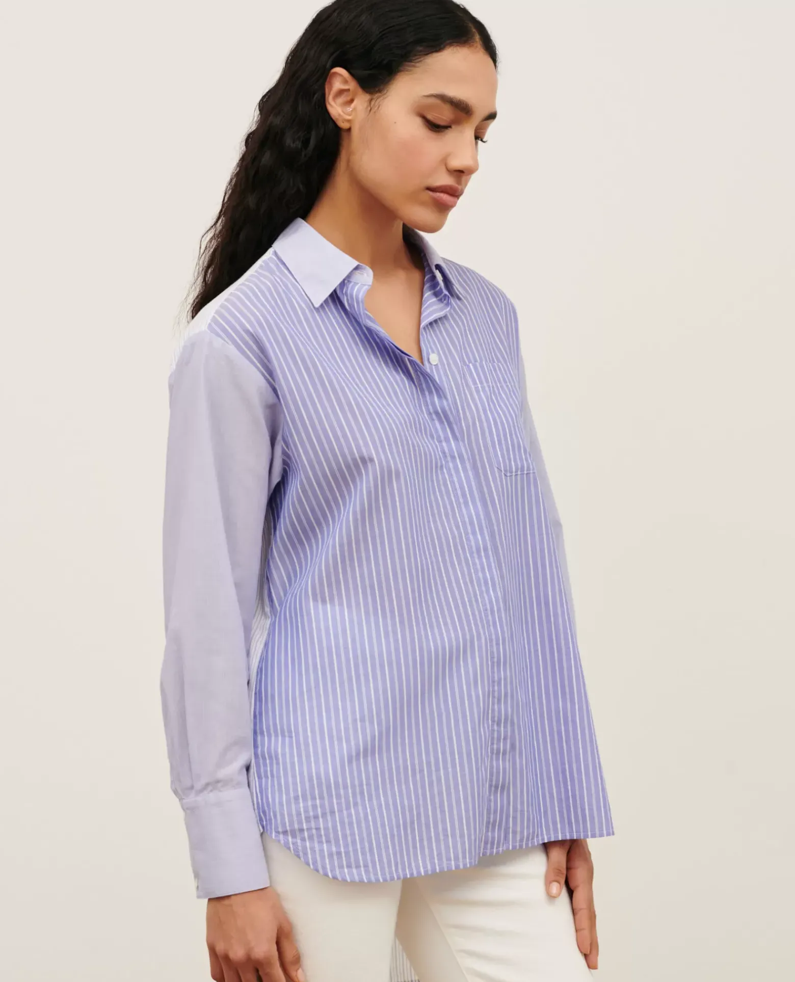 Blouses & Chemises|Comptoir des Cotonniers Chemise Liquette En Coton 0622 Blue Medium Stripes