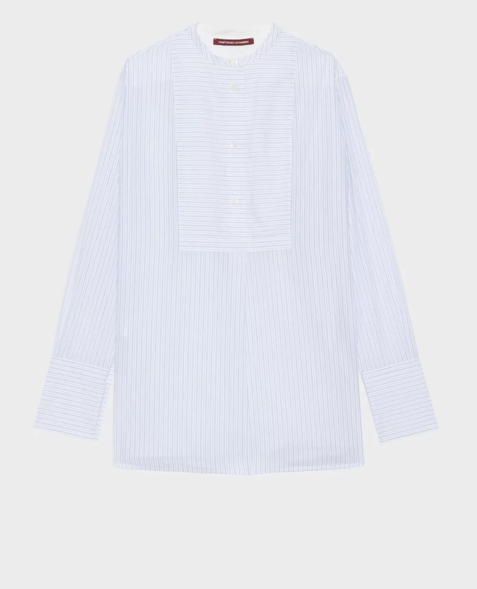 Blouses & Chemises|Comptoir des Cotonniers Chemise Liquette En Coton 0622 Blue Medium Stripes