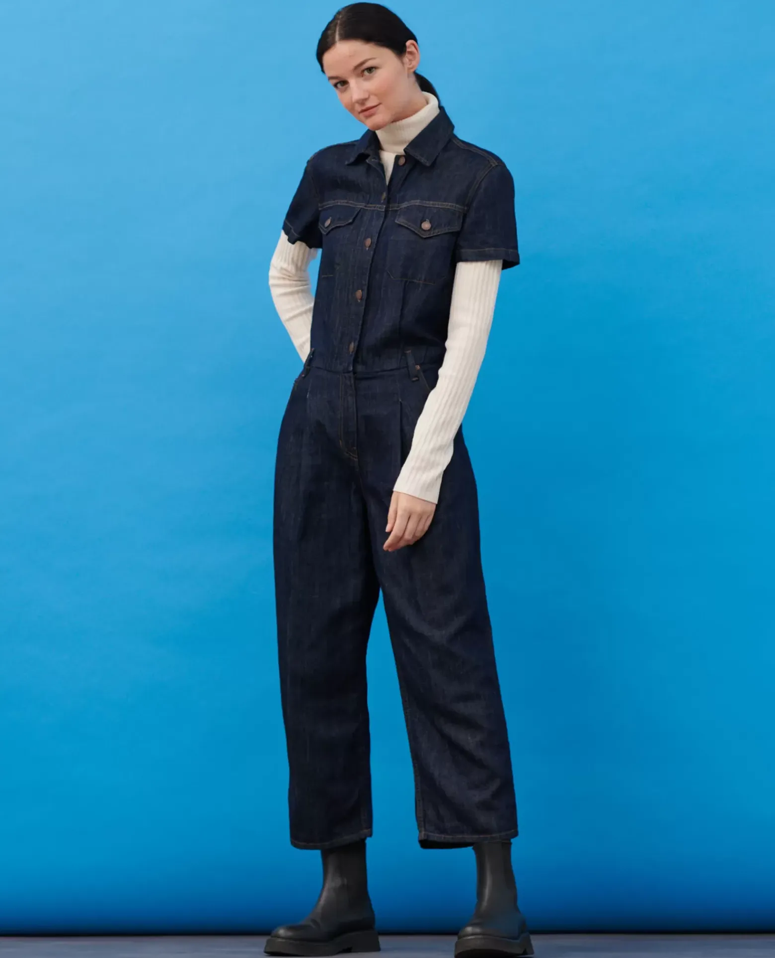 Pantalons|Comptoir des Cotonniers Combinaison En Toile Denim 0681 Rinse Denim