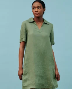 Robes|Comptoir des Cotonniers Daisy - Robe Iconique En Lin 52 Green