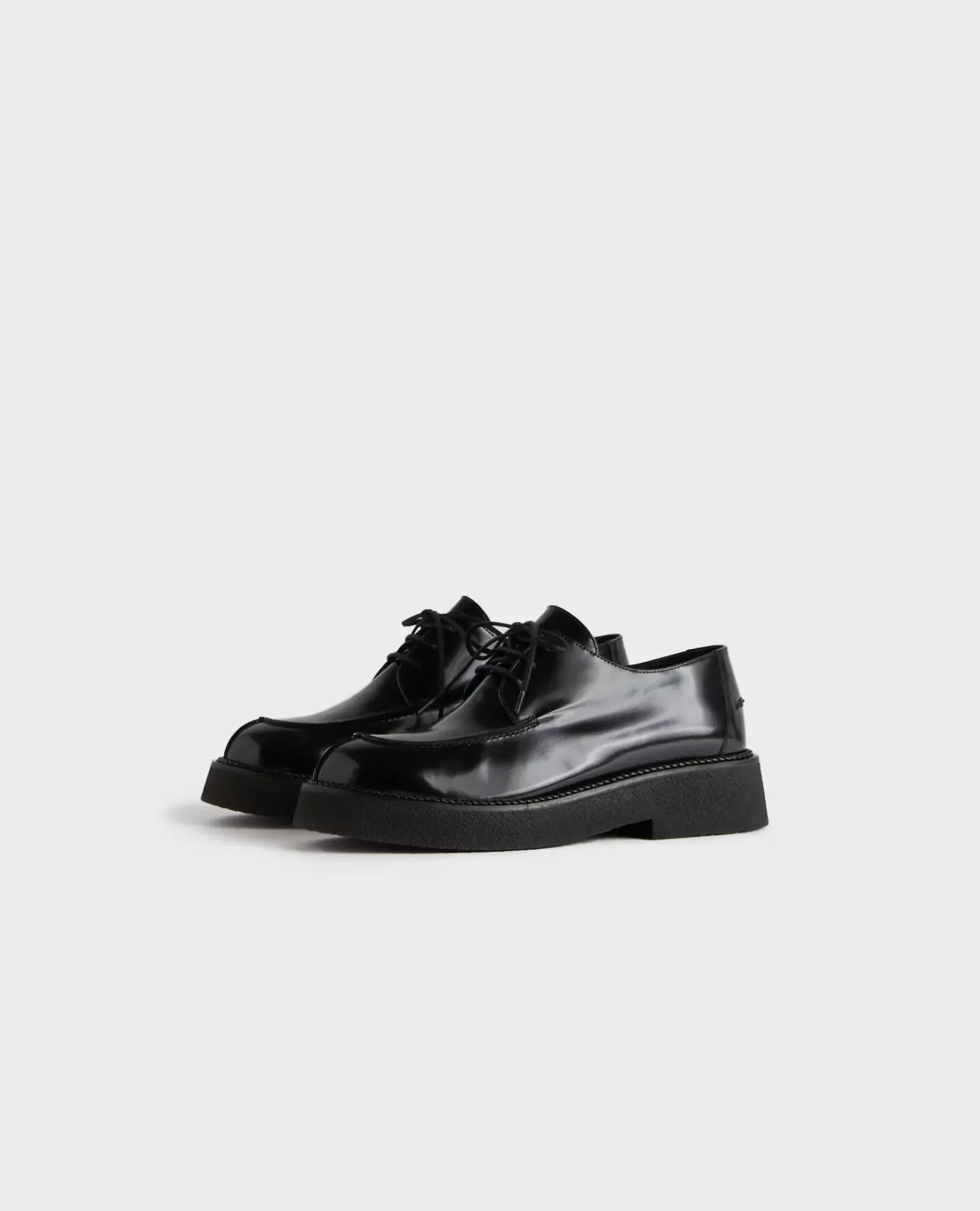 Chaussures|Comptoir des Cotonniers Derbies En Cuir Brillant 4216 Black_Beauty