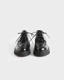 Chaussures|Comptoir des Cotonniers Derbies En Cuir Brillant 4216 Black_Beauty