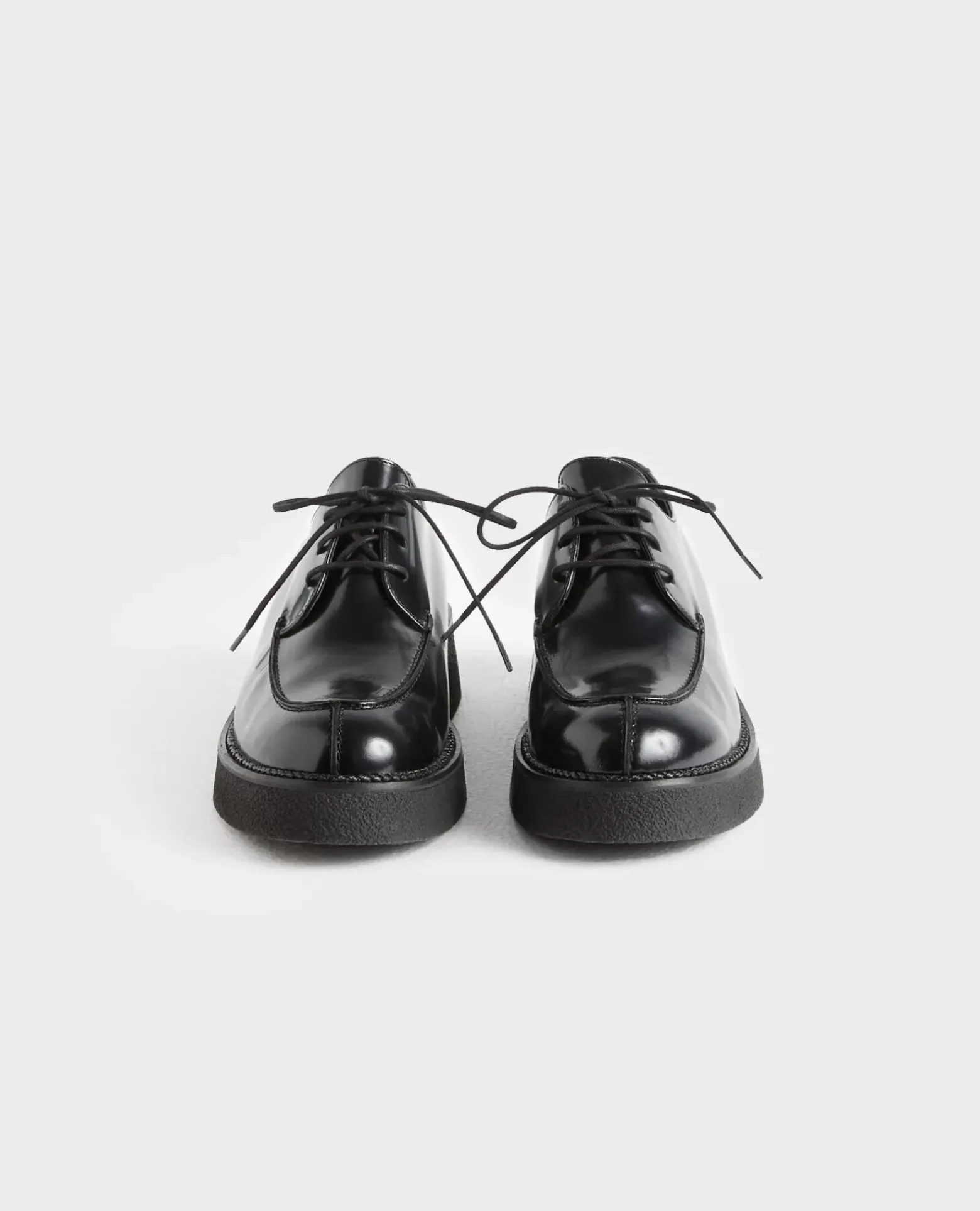 Chaussures|Comptoir des Cotonniers Derbies En Cuir Brillant 4216 Black_Beauty
