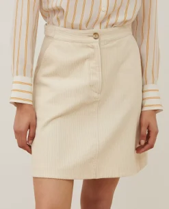Jupes & Shorts|Comptoir des Cotonniers Jupe Courte En Velours Cotele 7107C 02 White