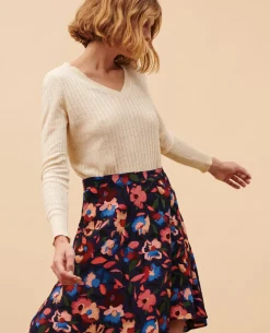 Jupes & Shorts|Comptoir des Cotonniers Jupe Courte Imprimee 8858 69 Navy Print