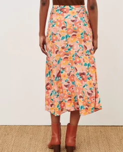 Jupes & Shorts|Comptoir des Cotonniers Jupe Fluide Imprimee 0230 Fauve Orange