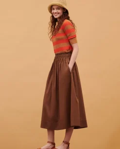 Jupes & Shorts|Comptoir des Cotonniers Jupe Longue En Coton 35 Brown