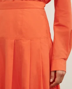 Jupes & Shorts|Comptoir des Cotonniers Jupe Longue En Coton 0250 Tiger Lily Orange