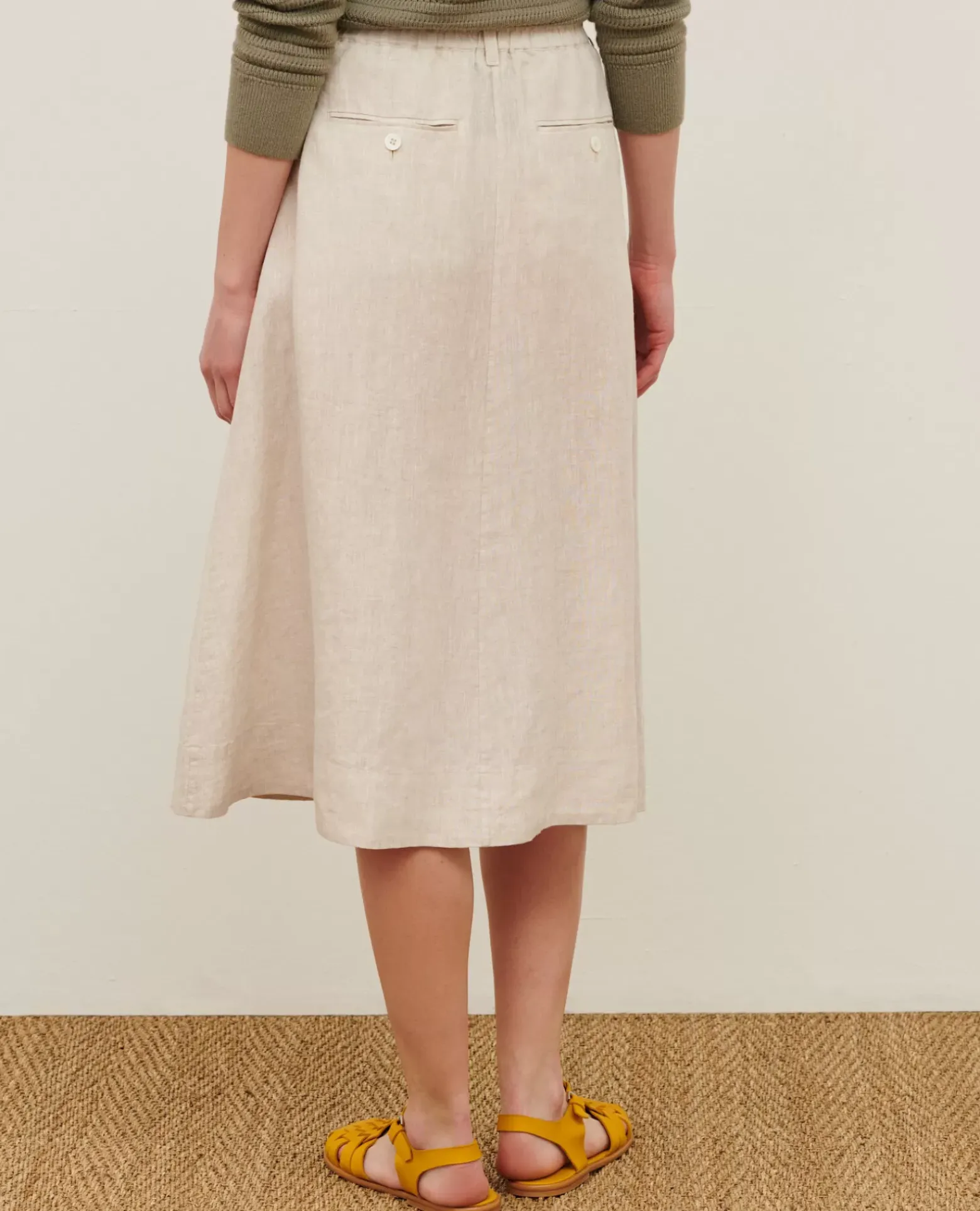 Jupes & Shorts|Comptoir des Cotonniers Jupe Midi En Lin 0305 Natural