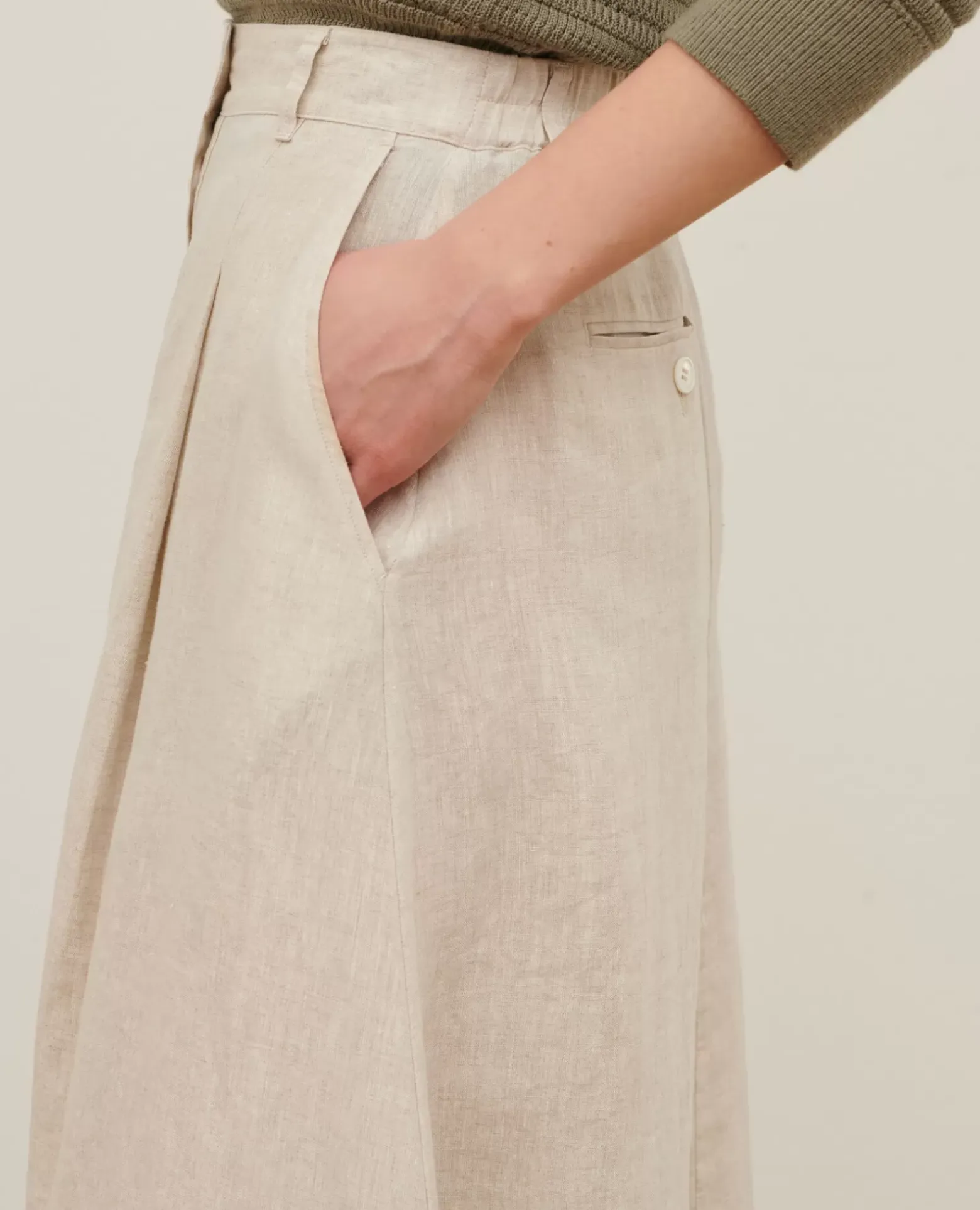 Jupes & Shorts|Comptoir des Cotonniers Jupe Midi En Lin 0305 Natural