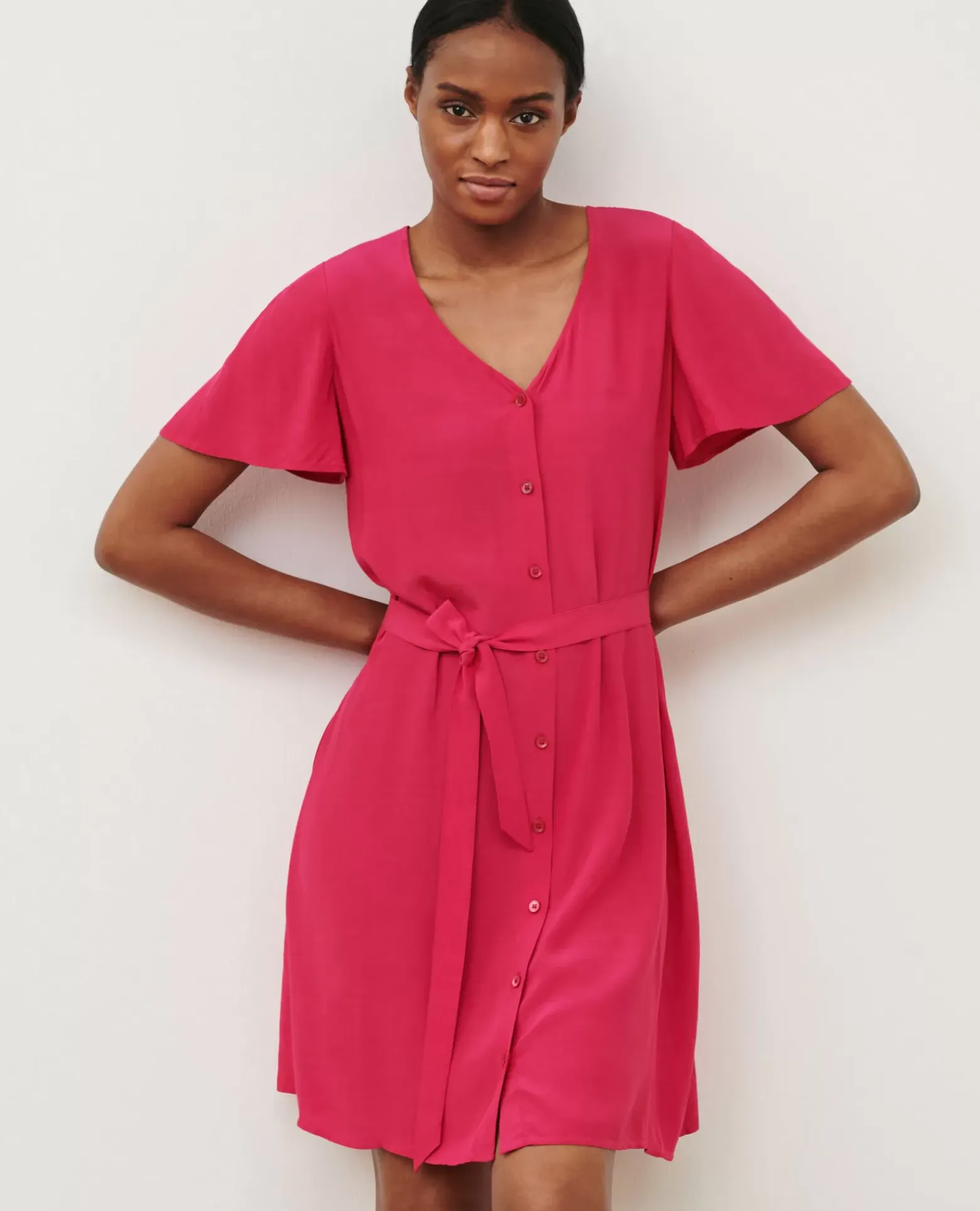 Robes|Comptoir des Cotonniers Laetitia - Robe Courte Fluide 8905 Cherries Jubilee