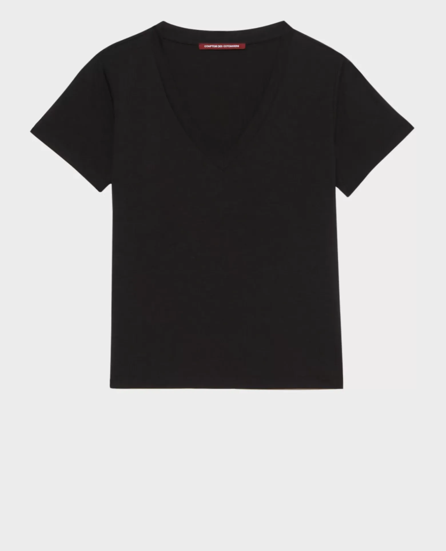 Tops|Comptoir des Cotonniers Lea - T-Shirt Fluide Col V Black Beauty