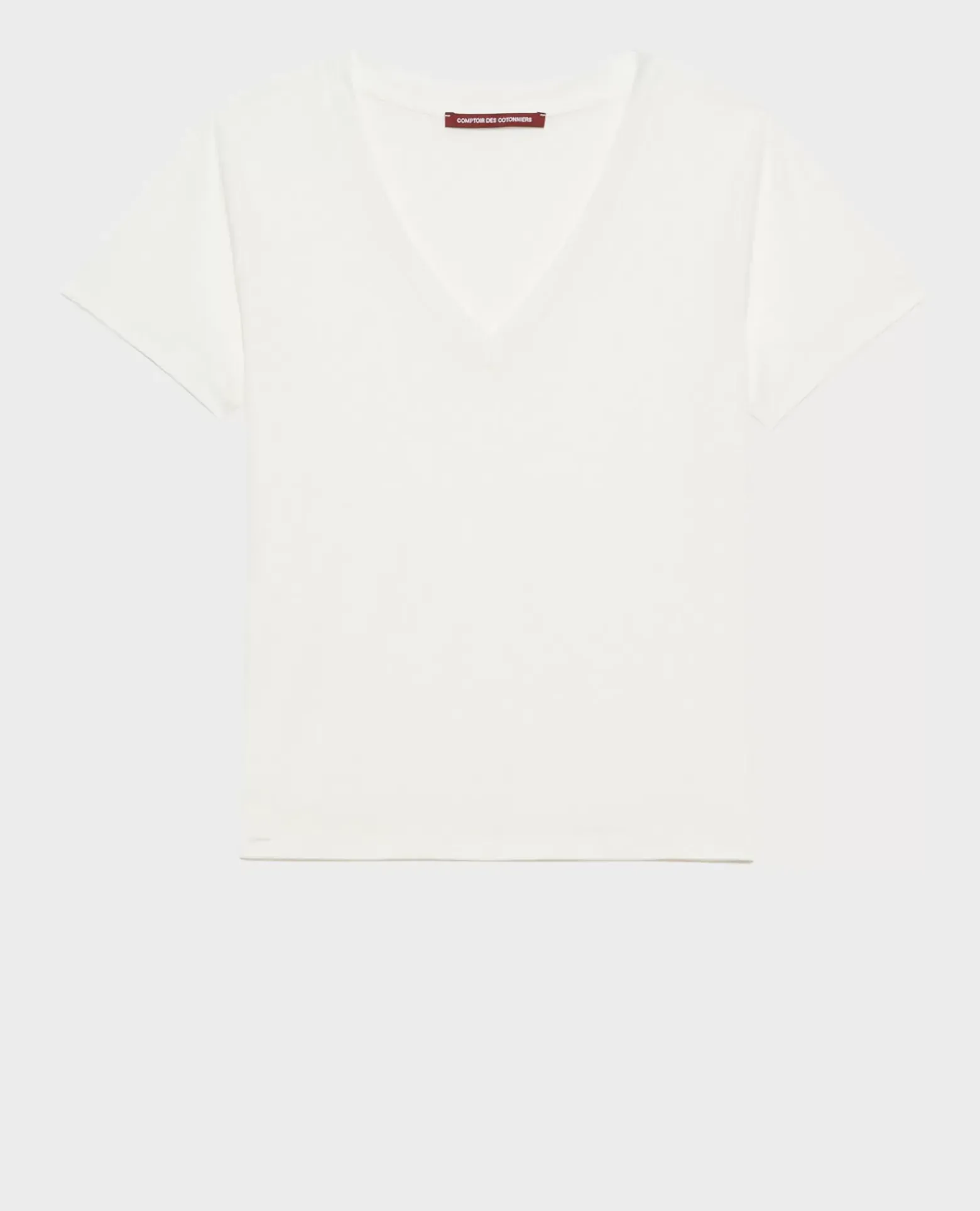 Tops|Comptoir des Cotonniers Lea - T-Shirt Fluide Col V Cloud Dancer