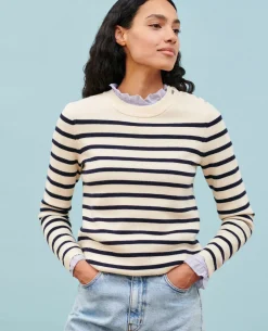 Maille|Comptoir des Cotonniers Maddy - Pull Marin En Laine Merinos Stp Jtst Nsky