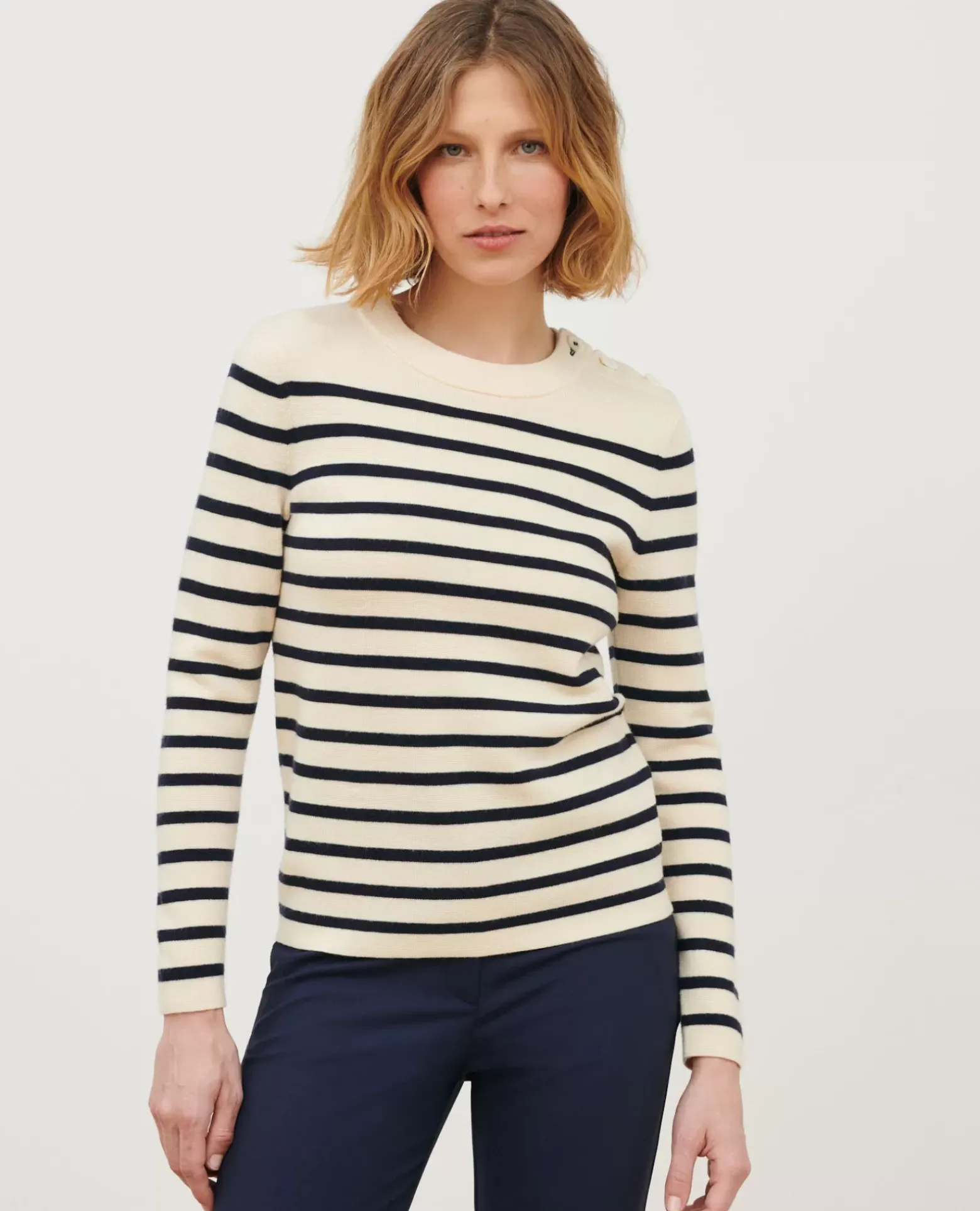 Maille|Comptoir des Cotonniers Maddy - Pull Marin En Laine Merinos Stp Jtst Nsky