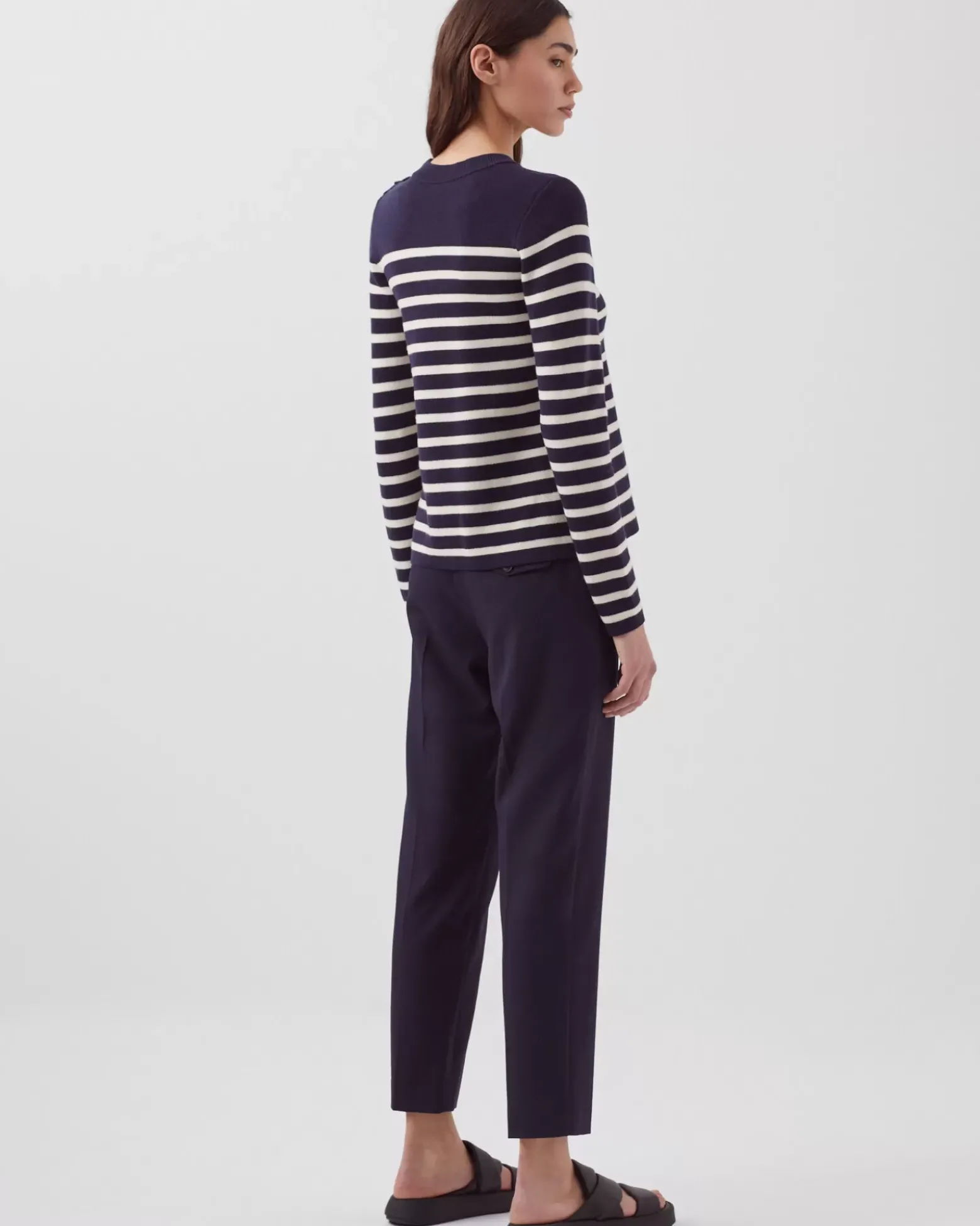 Maille|Comptoir des Cotonniers Maddy - Pull Marin En Laine Merinos 8875 69 Navy Stripes