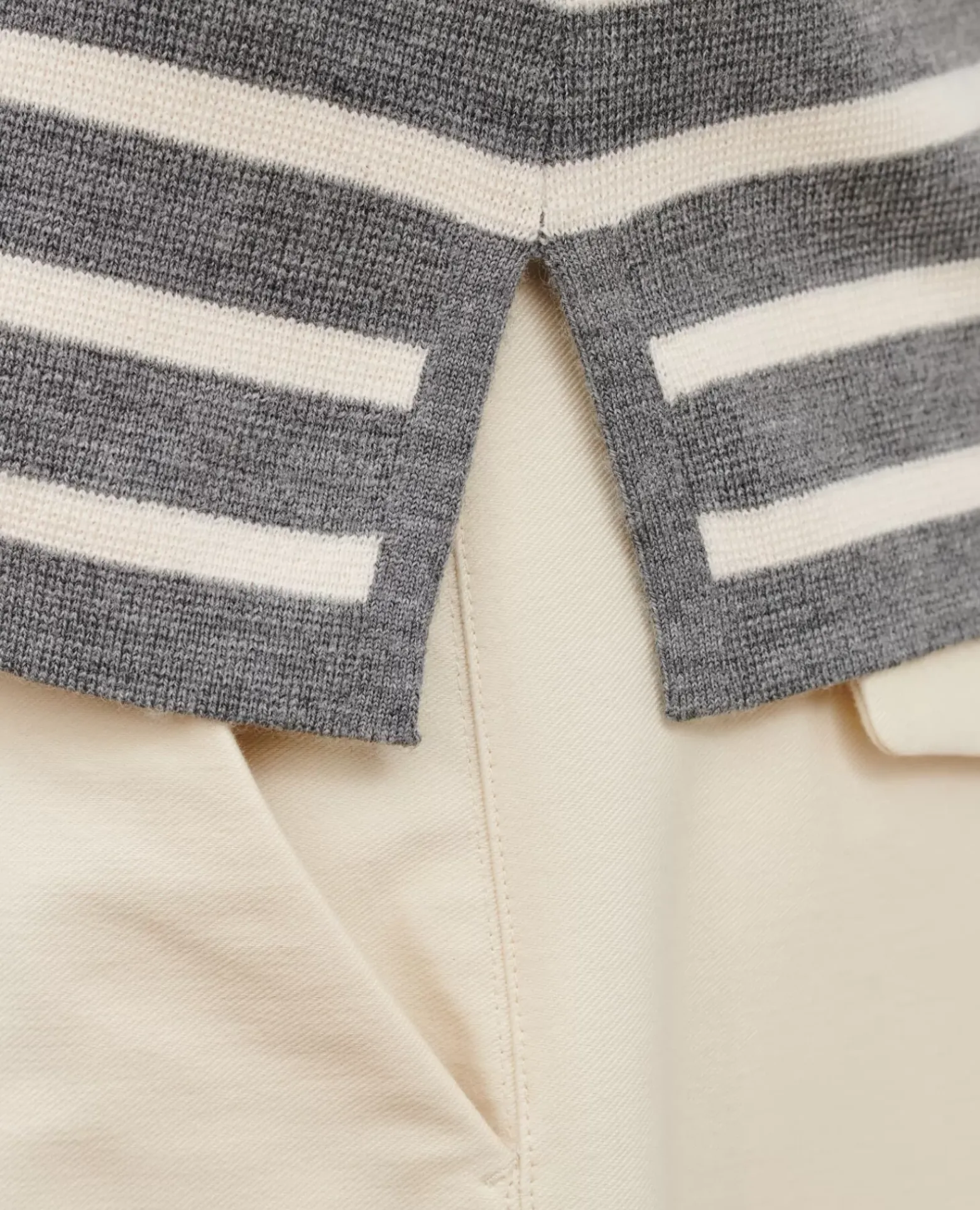 Maille|Comptoir des Cotonniers Maddy - Pull Marin En Laine Merinos 8873 04 Grey Stripes