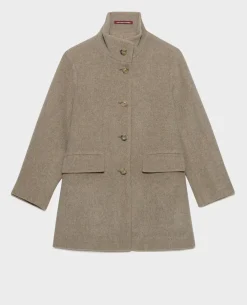 Vestes & Trenchs|Comptoir des Cotonniers Manteau Court En Laine Melangee 8892 04 Gray