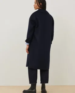 Vestes & Trenchs|Comptoir des Cotonniers Manteau Double Face Laine Et Cachemire 7012C 69 Navy