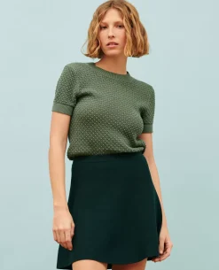 Jupes & Shorts|Comptoir des Cotonniers Mini Jupe En Laine 8850 54 Green