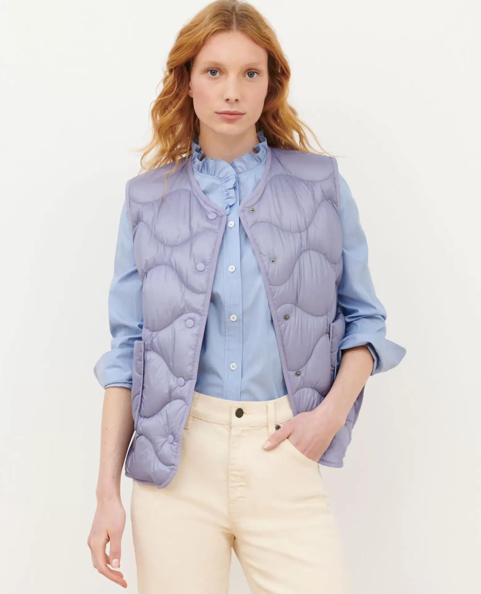 Vestes & Trenchs|Comptoir des Cotonniers Plume - Veste Sans Manches 0720 Persian Violet
