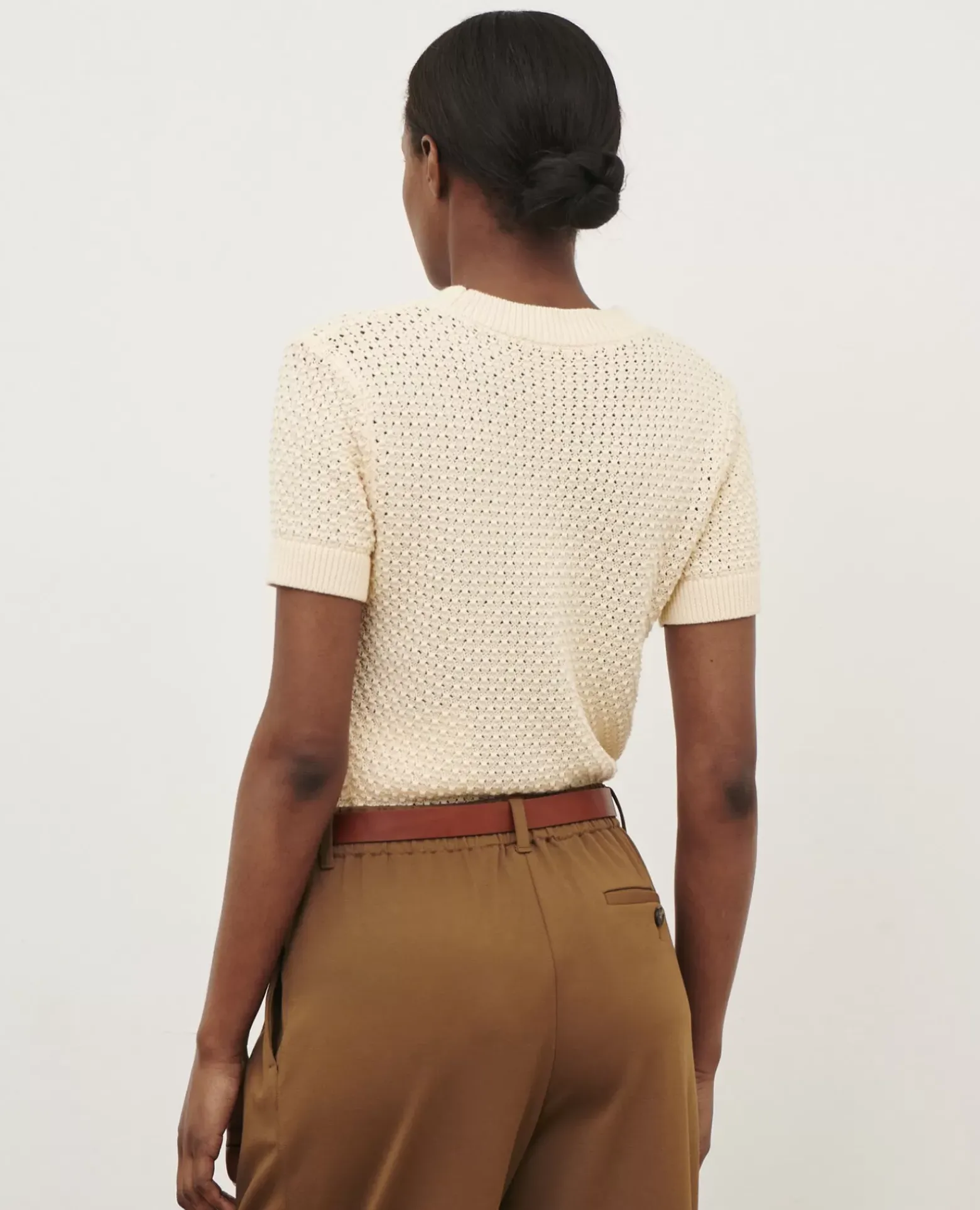 Maille|Comptoir des Cotonniers Pull A Manches Courtes En Coton 0401 Ivory