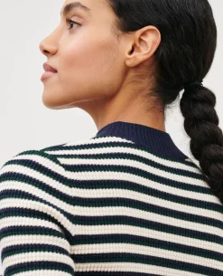 Maille|Comptoir des Cotonniers Pull A Rayures En Laine Merinos 8870 69 Navy Stripe