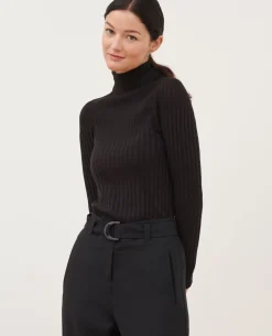 Maille|Comptoir des Cotonniers Pull Chaussette En Laine Merinos 8853 09 Black