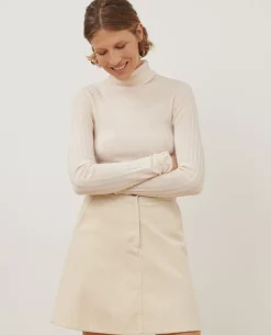Maille|Comptoir des Cotonniers Pull Chaussette En Laine Merinos 8843 00 White