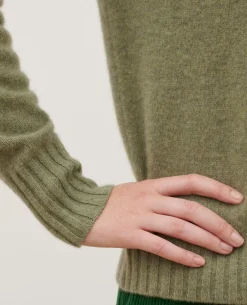 Maille|Comptoir des Cotonniers Pull Col Montant En Cachemire 8839 33 Khaki