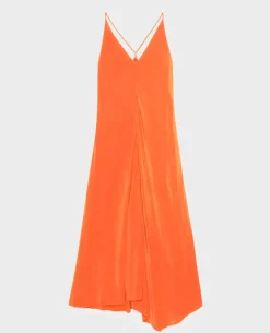 Robes|Comptoir des Cotonniers Robe Asymetrique Fluide 0250 Tiger Lily Orange