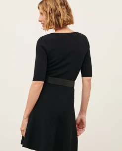 Robes|Comptoir des Cotonniers Robe Courte En Laine 8824 09 Black