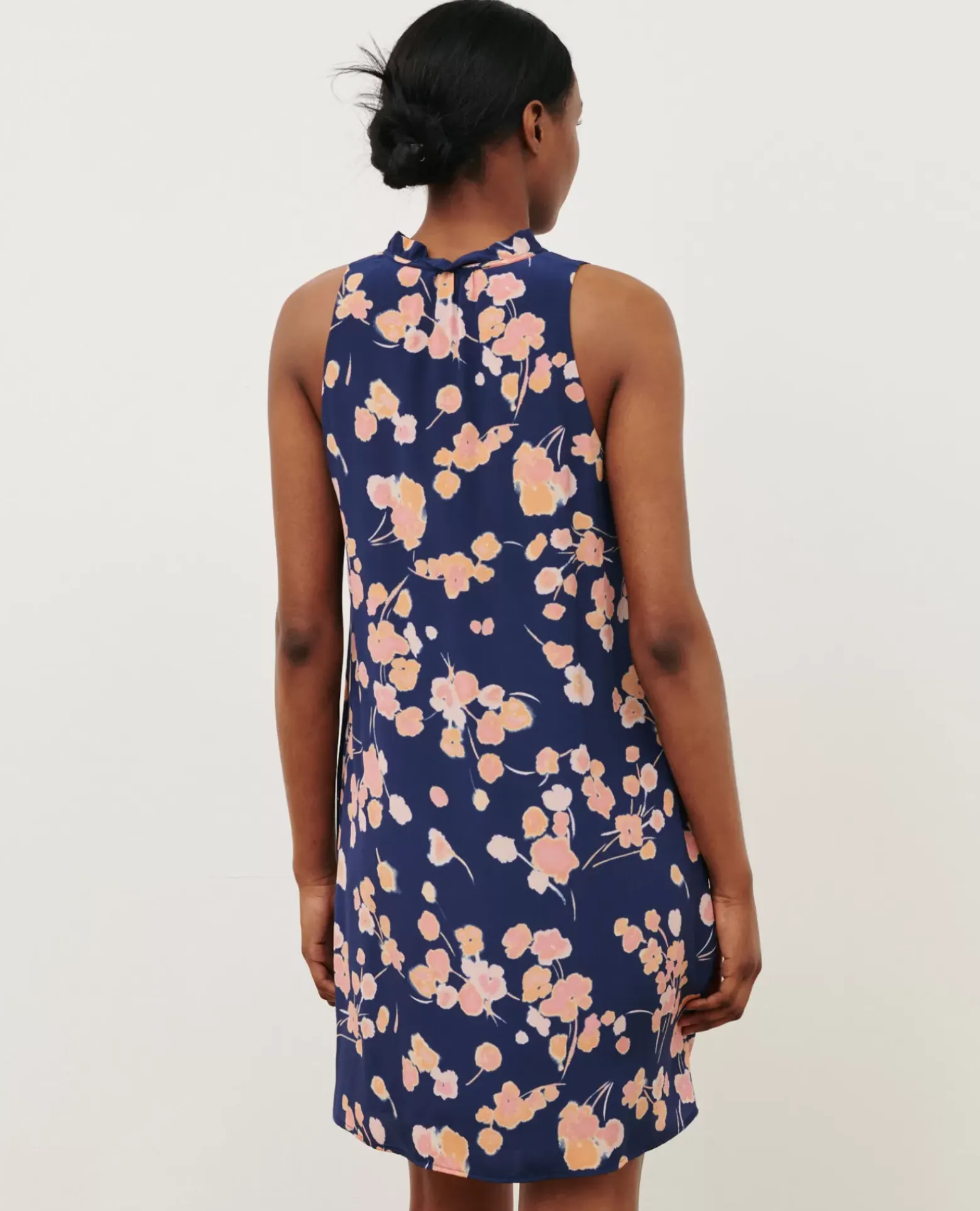 Robes|Comptoir des Cotonniers Robe En Soie Print Navy