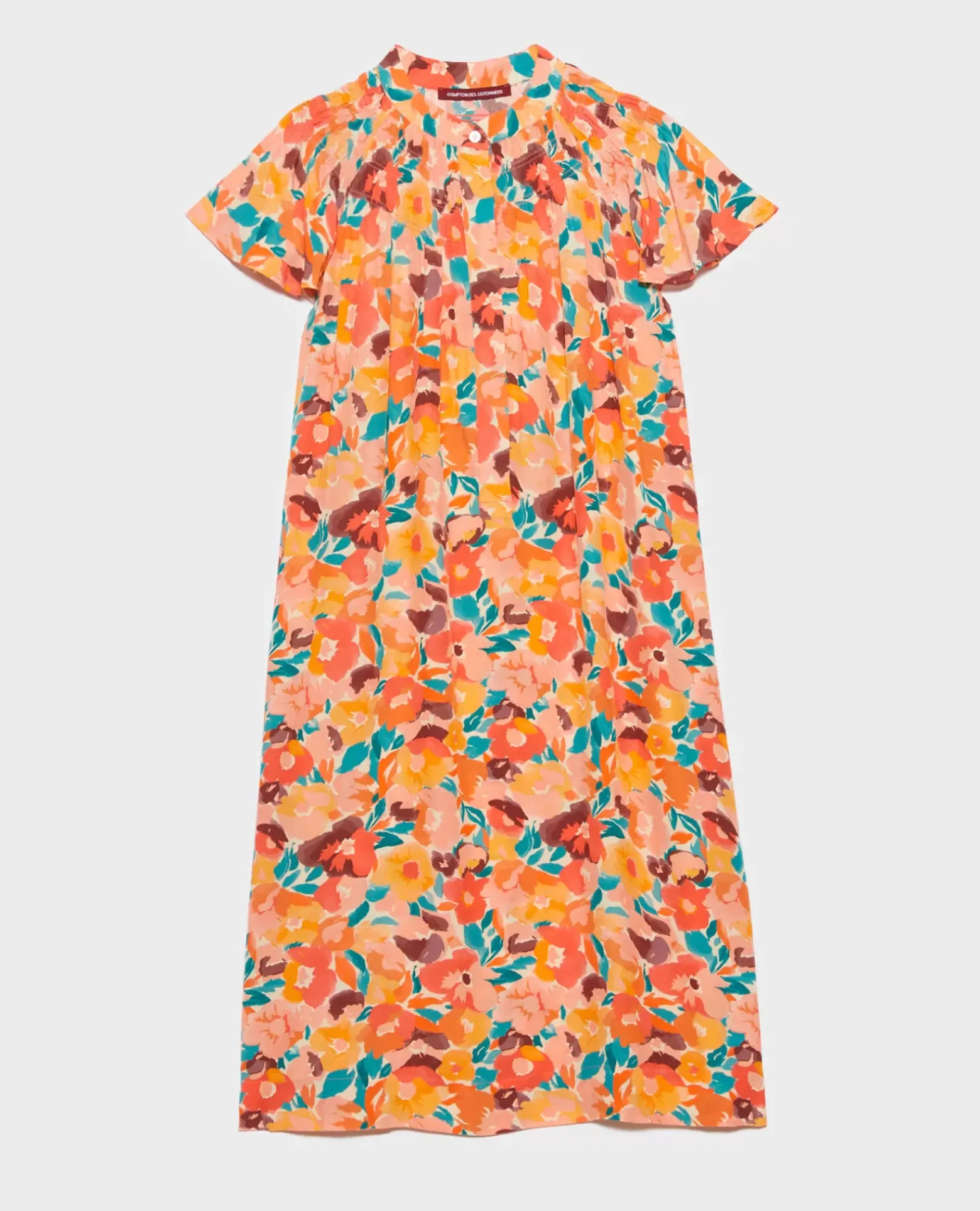 Robes|Comptoir des Cotonniers Robe Fluide Imprimee 0230 Fauve Orange