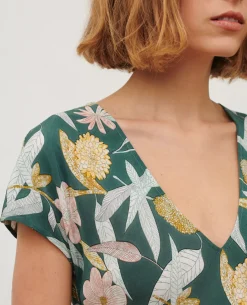 Robes|Comptoir des Cotonniers Robe Longue Fluide 0331 Kaki Aubepine
