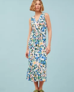 Robes|Comptoir des Cotonniers Robe Longue Fluide A610 Eden Blue