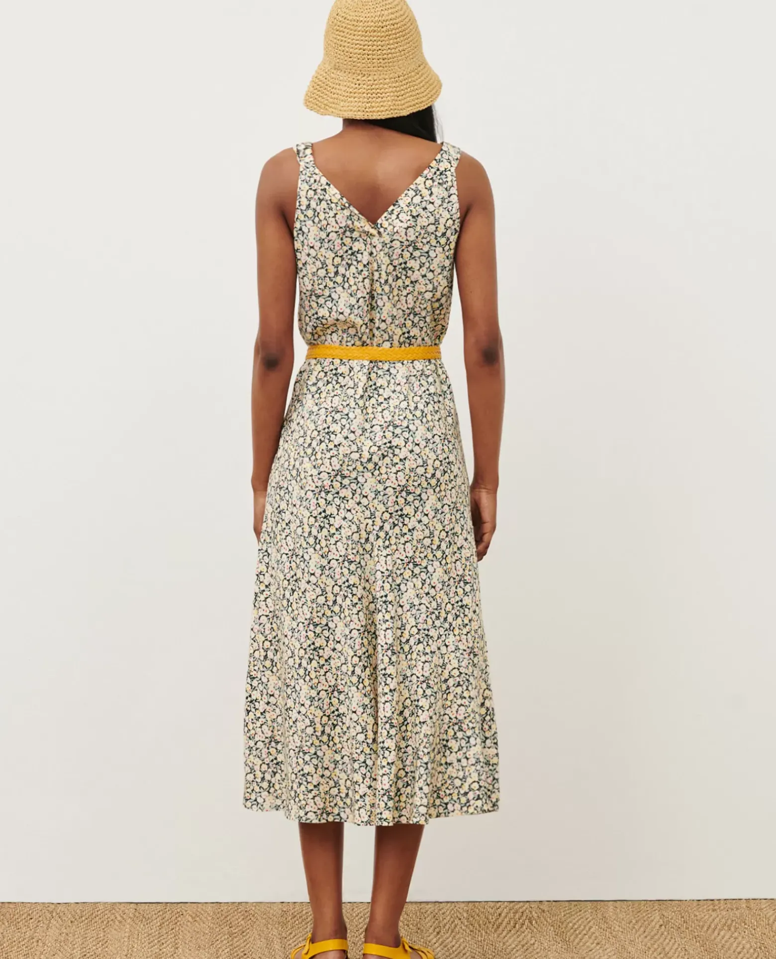 Robes|Comptoir des Cotonniers Robe Longue Imprimee 7302C 119 Print Yellow