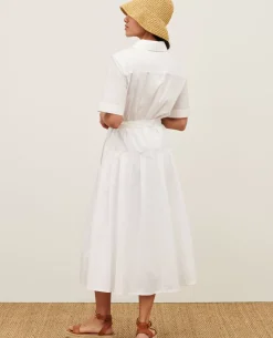 Robes|Comptoir des Cotonniers Robe Midi En Coton 0007 White