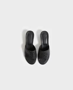 Chaussures|Comptoir des Cotonniers Sandales Cuir A Talons 09 Black
