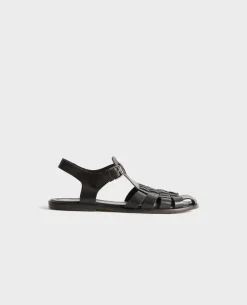 Chaussures|Comptoir des Cotonniers Sandales Tressees En Cuir 8853 09 Black